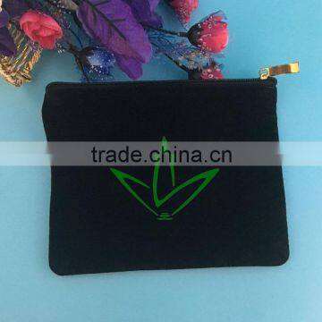 Fashion new coming black velvet zipper bag