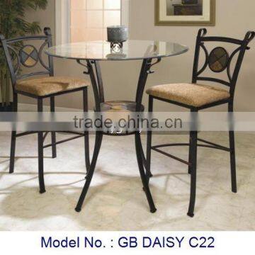 Glass Table, Metal Dining Set, Glasstop Metal Dining Set