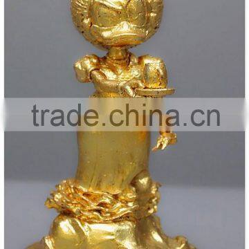 OEM Golden Nelly movie/cartoon character gold plating custom made resin figurines