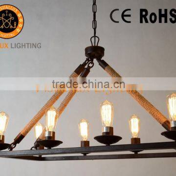 IC2062-8RS- Square Metal FrameAntique Rustic Black Pendant Light Chandelier Lighting Fitting