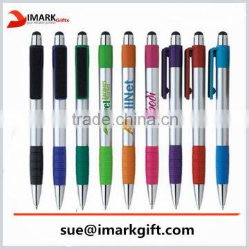 personalized logo printed stylus pen with phone screen cleaner