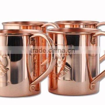 Solid Copper Moscow Mule Mug logo with mule