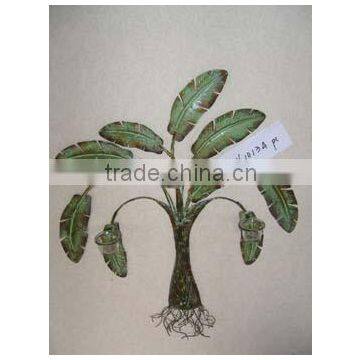 Quanzhou Anxi Iron Handicrafts Factory Wholesale Wall Art Decor Metal Tree Sconce, Wrought Iron Hanging Candle Holder