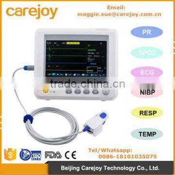 CE certified 7 Inch Patient Monitor 6 parameter optional ETCO2 Infant Spo2 sensor manufacturer