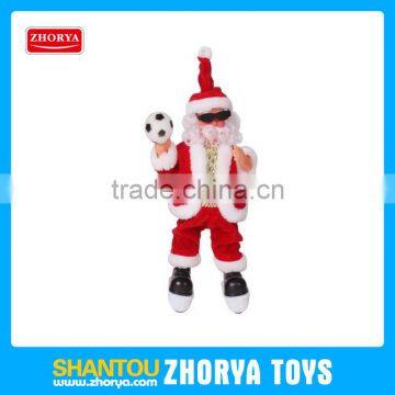 skiing santa claus christmas fashion spinning santa claus toy hold the football newest novelty merry christmas gift for children