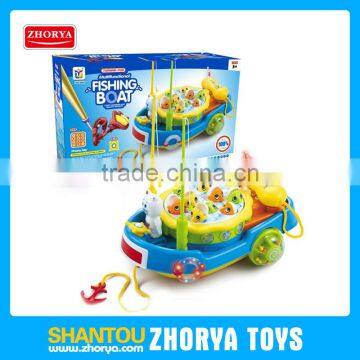 Zhorya hot sell BO children learning fishing game boat toy