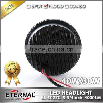 40W 5.75" LED Motorcycle Headlight Harley Projector Headlight H4 for Harley Universal Headlamp Replacement Kit photo-3