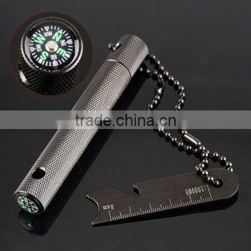 2014 NEW 6-in-1 Flint Compass Scraper Bottle Opener Dividing Ruler Map Rangefinder