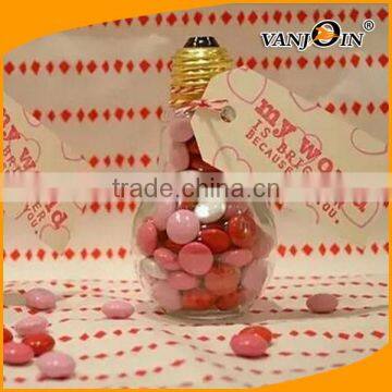 300ML 400ML 500ML 700ML Candy Jar Plastic Light Bulb Bottle with Custom Hangtag