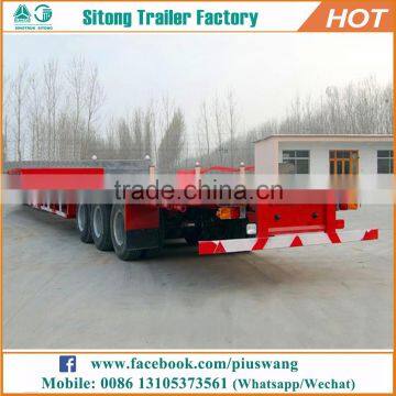 Durable 20ft 40ft Container Transport Semi Trailer Tri-axle Flatbed Trailer photo-5