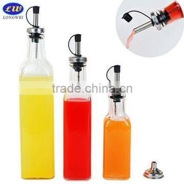 Different capacity glass oil bottle with metal cap