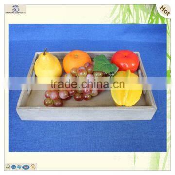 China Manufacture Large Antique Hole Handles Pine Wooden Tray photo-3