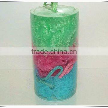 PVC Bucket PE Mesh Bath Sponge Flowers photo-4
