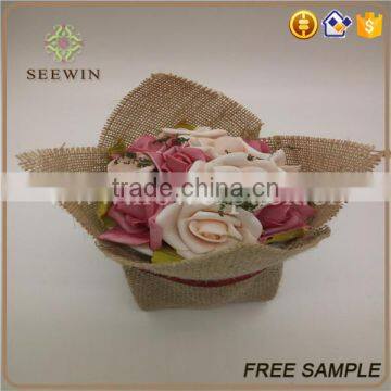 2017 new style decorative burlap indoor flower pots