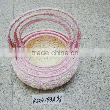 Set of three Paper rope gift storage basket for Easter