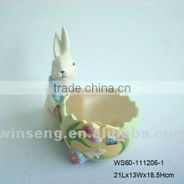 Lovely white Easter rabbit ceramic ashtray