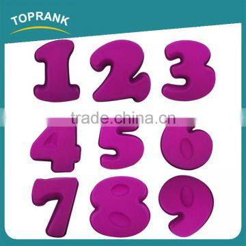 Toprank BPA Free Soft Arabic Numbers Silicone Cake Mold Silicon Cup Cake Mould For Baking