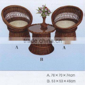 Willow Wicker Sofa Set for Living Room Decoration