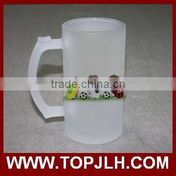 16oz frosted glass sublimation beer mugs