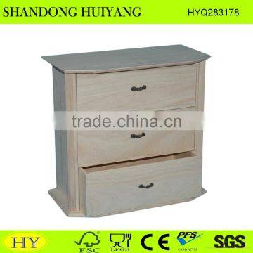3-drawers wooden storage cabinet