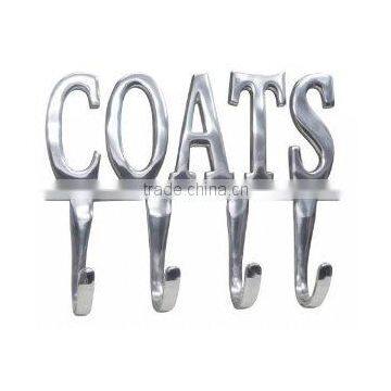 aluminum cast metal silver plated coats design hangers