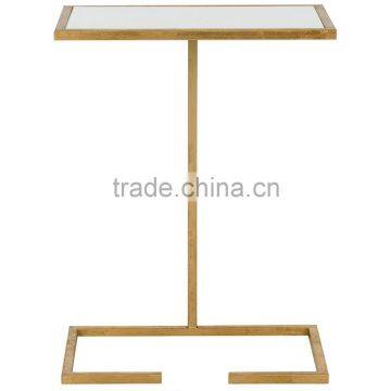 Simple Design Iron Black Color Metal End Table With Glass Top for Living Room High Grade Quality photo-3