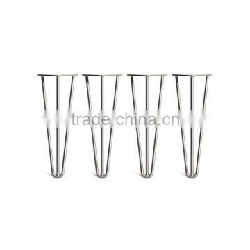 14 Inch 2 Rod Durable Chrome Hairpin Table Legs Metal Leg With Wood Top photo-2