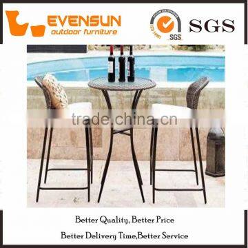 3PC Garden Bar Set Rattan Outdoor Wicker Furniture