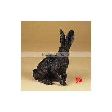 Black bronze rabbit statue indoor decoration