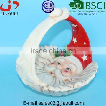 Christmas Decorations Ceramic Santa Claus Basketfor Candy photo-6