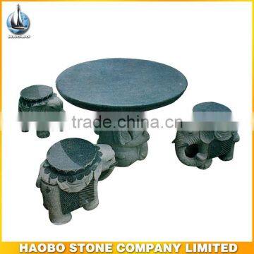 Haobo factory direct sale natural stone table with four bench,stone bench