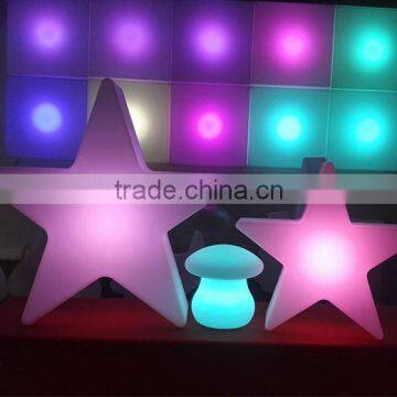 popular colorful rechargeable battery LED star shaped light for night club using