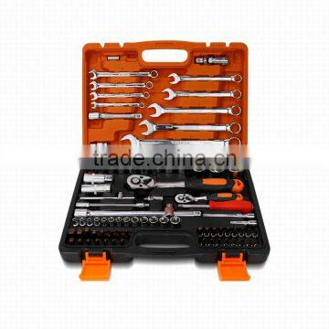 82pcs Professional Grade Metric Cr-V 1/4 inch 1/2 inch Dr King Tool Socket Set