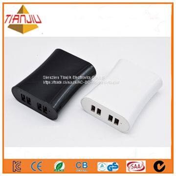 Портативный 5В 6А зарядный прибор USB с четырьмя портами для смартфонов