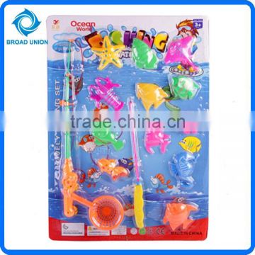 12PC Hot Sale Fishing Game Toys Plastic Toy Fishing Rods