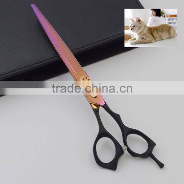 2 Colors Coating Pet Grooming SHEARS Curved or Straight Blades for DOG CAT Hair CUTTING photo-3
