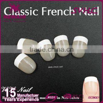 Fashion ABS curved french artificial nail art tips classic 24pcs manicure