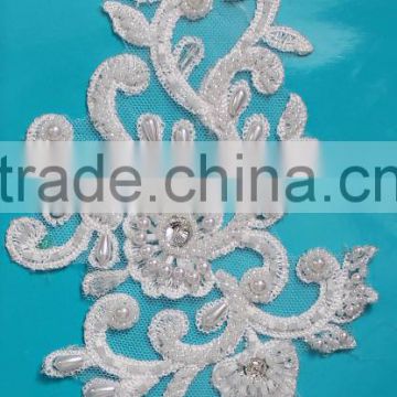 2017 New design 3d lace flower fabric wedding white Sold On Alibaba