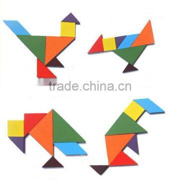 Wooden Tangram Toy Wooden Seven-piece Puzzle Toys, Wooden Classic Toys photo-2