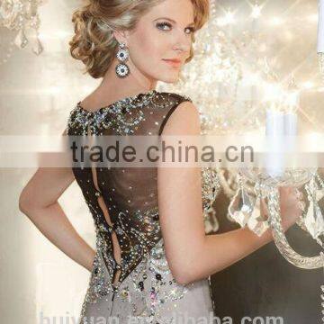 Black Beaded Halter Chiffon Inexpensive Mother of the Bride Outfits photo-3