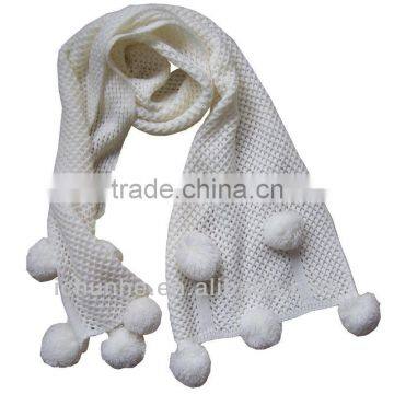 new design 100% acrylic fashion ball scarf factory