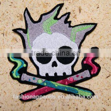 Custom High Quality Embroidered Creative Skulls Patch for Clothes Embroidery Patch Made in China Choose Size/color photo-4
