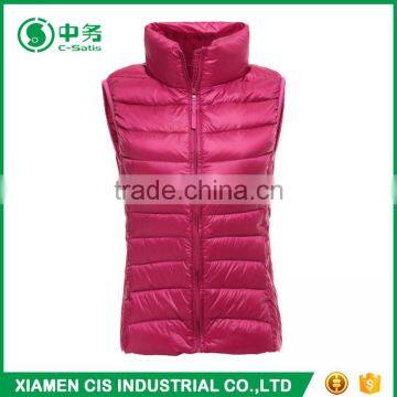 New Arrival Winter Ultralight Thin Stand Collar Women Duck Down Vest photo-3