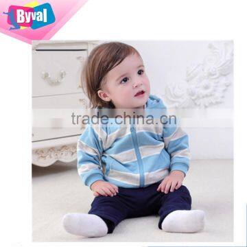 Baby Striped Hoodies Custom Toddler's Autumn Warm Hoody Zip Up Sweatshirt Wholesale photo-5