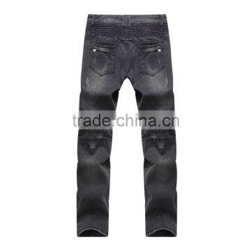 New Men's Fashion Brand Jeans Male Personality Folds Comfortable Hotsale Biker Jeans photo-2