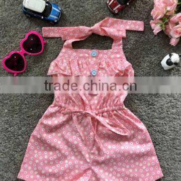 Wholesale Sling Design Baby Jumpsuit Girl Floral Romper Newborn Baby Clothes photo-2