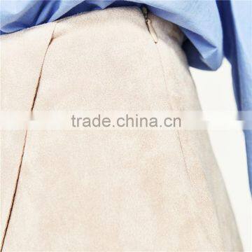 2017 Summer the Newest Side Zip Fastening Faux Suede Shorts With Front Cape photo-4