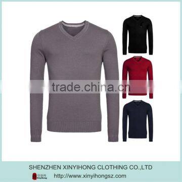Customized Plain Color Pure Cotton Pullover Golf Mens Knitwear