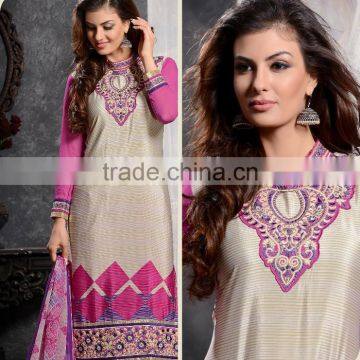 Glamour Beauty Designer Semi Stitch Salwar Kameez Collections photo-2