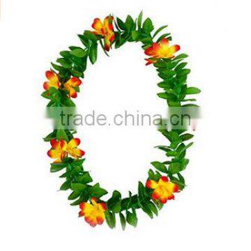 Hawaii Flower Necklaces Hula Lei Garland For Party Dance Plumeria Flower Lei Leaf Shape